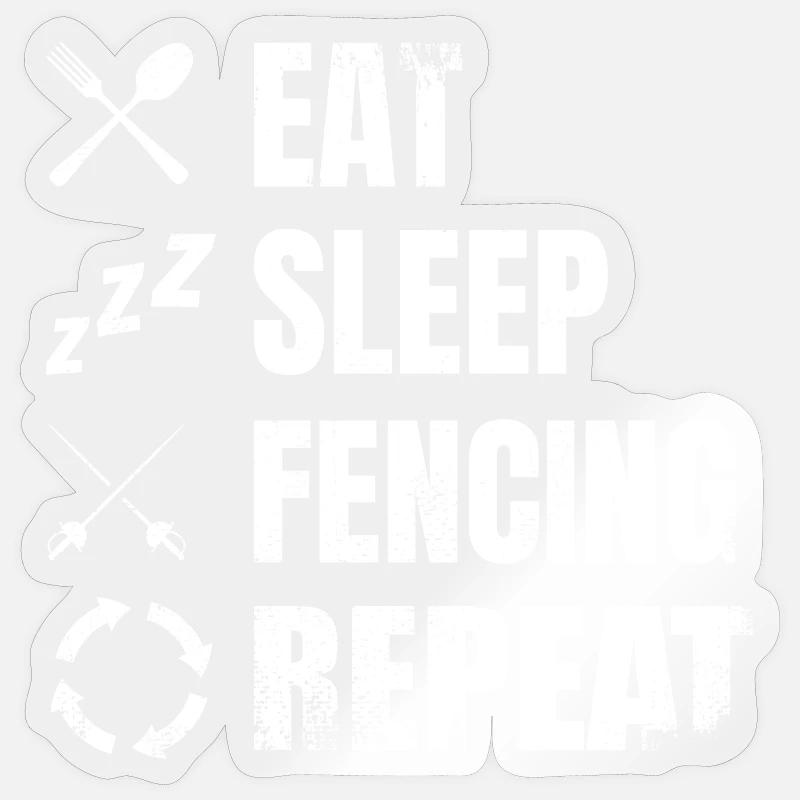 Fencing Daily Routine - Sticker size S (10 x 10 cm) - transparent glossy