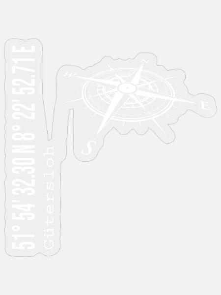 Koordinaten Gütersloh - Sticker Größe S (10 x 10 cm) - Transparent glänzend