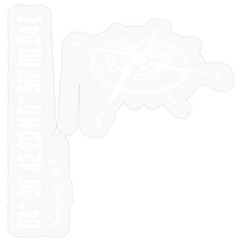 Koordinaten Kappeln - Sticker Größe S (10 x 10 cm) - Transparent glänzend - Vorne