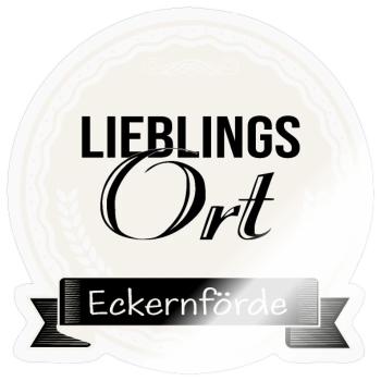 Lieblingsort Eckernförde - Sticker Größe S (10 x 10 cm) - Transparent glänzend - Vorne