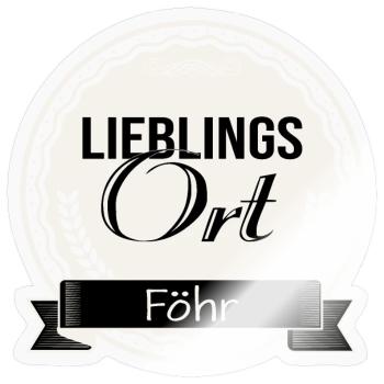 Lieblingsort Föhr - Sticker Größe S (10 x 10 cm) - Transparent glänzend - Vorne