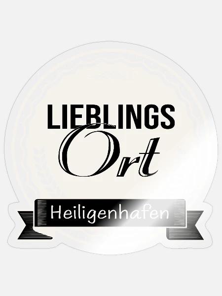 Lieblingsort Heiligenhafen - Sticker Größe S (10 x 10 cm) - Transparent glänzend