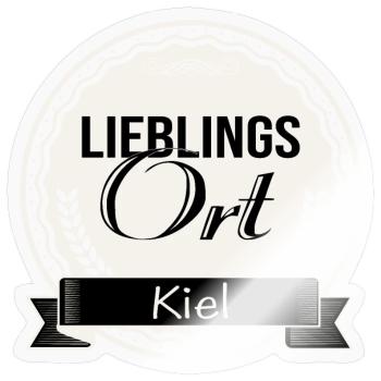 Lieblingsort Kiel - Sticker Größe S (10 x 10 cm) - Transparent glänzend - Vorne