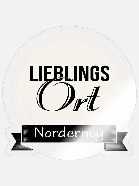 Lieblingsort Norderney - Sticker Größe S (10 x 10 cm) - Transparent glänzend