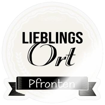 Lieblingsort Pfronten - Sticker Größe S (10 x 10 cm) - Transparent glänzend - Vorne
