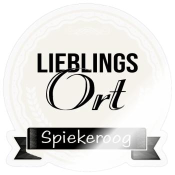 Lieblingsort Spiekeroog - Sticker Größe S (10 x 10 cm) - Transparent glänzend - Vorne