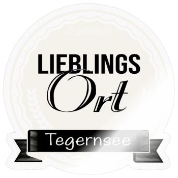 Lieblingsort Tegernsee - Sticker Größe S (10 x 10 cm) - Transparent glänzend - Vorne