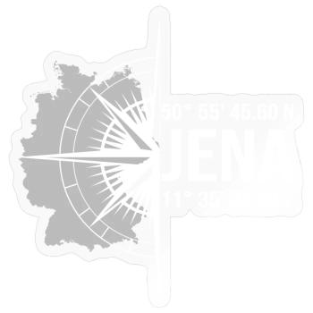 Koordinaten Jena - Sticker Größe S (10 x 10 cm) - Transparent glänzend - Vorne