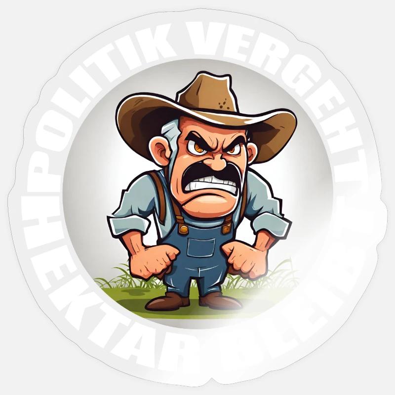 Politik vergeht Hektar bleibt Bauerndemo Protest - Sticker Größe S (10 x 10 cm) - Transparent glänzend