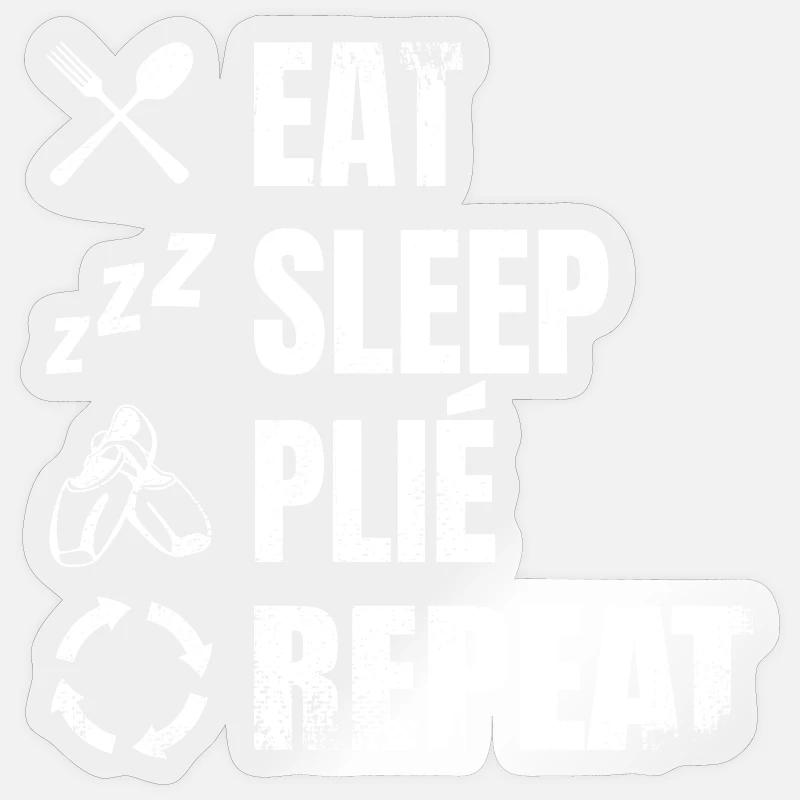 Manger Dormir Plié Répéter Sticker taille S (10 x 10 cm)