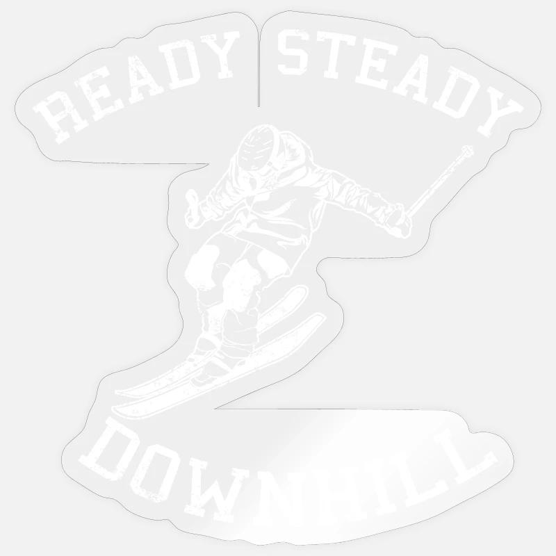 Ready Steady Downhill - Sticker Größe S (10 x 10 cm) - Transparent glänzend