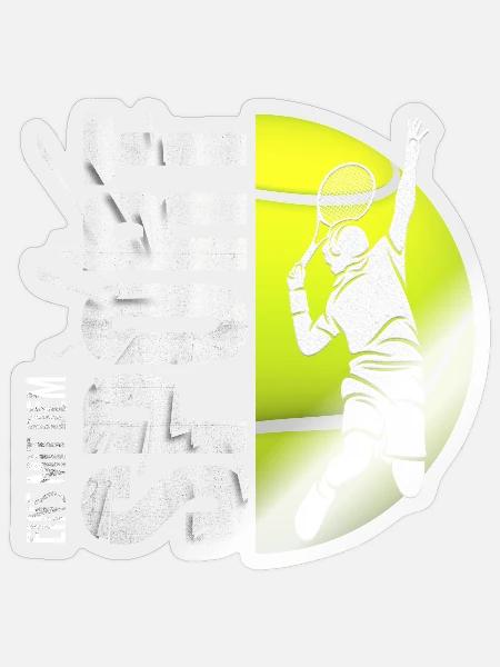 Eins mit dem Sport - Tennis - Sticker Größe S (10 x 10 cm) - Transparent glänzend