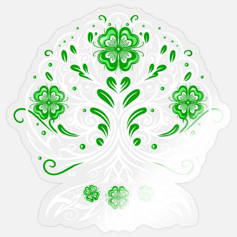 Arbre de vie de la Saint-Patrick avec des trèfles Sticker taille S (10 x 10 cm)