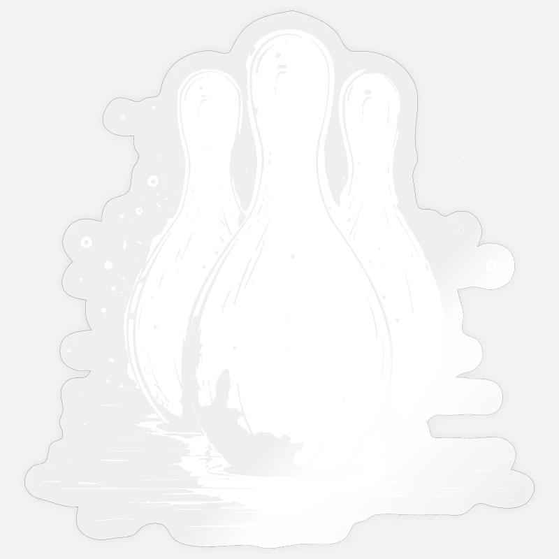Graphismes de bowling - Sticker taille S (10 x 10 cm) - brillant transparent