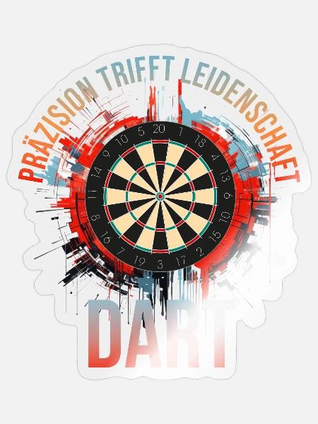 Präzision trifft Leidenschaft - Dart - Sticker Größe S (10 x 10 cm) - Transparent glänzend