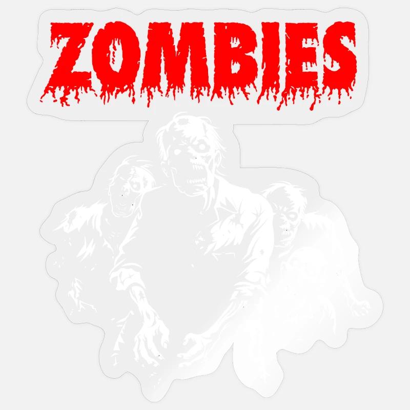 ZOMBIES - Retro Comic - Horror Halloween Geschenk - Sticker Größe S (10 x 10 cm) - Transparent glänzend