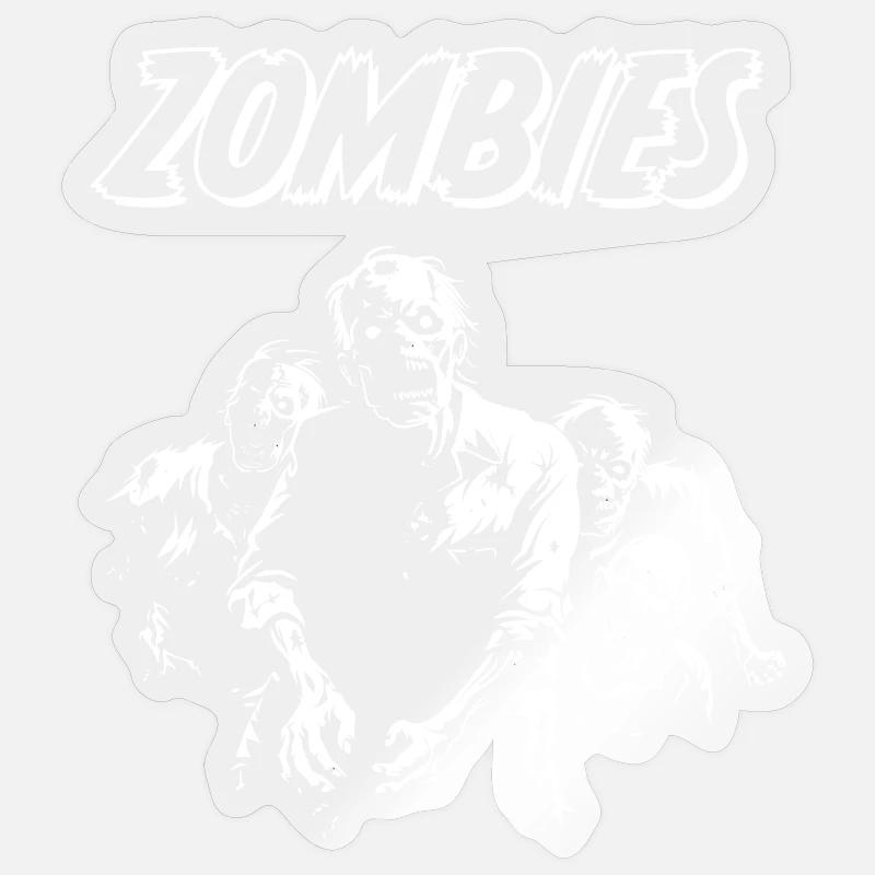 ZOMBIES - Retro Comic - Horror Halloween Geschenk - Sticker Größe S (10 x 10 cm) - Transparent glänzend
