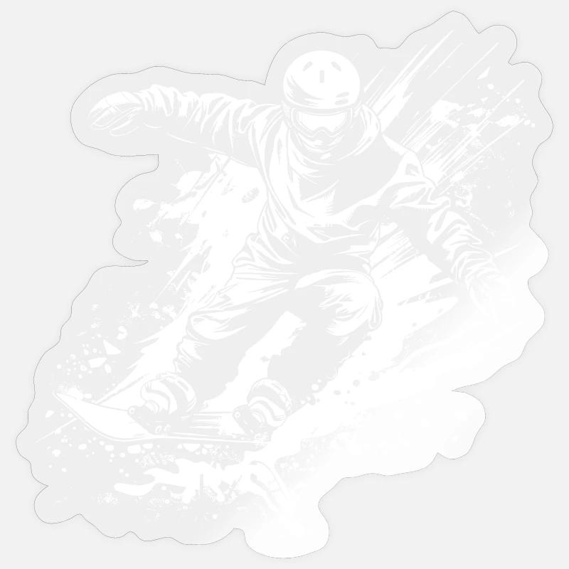 Snowboarders - Sticker size S (10 x 10 cm) - transparent glossy