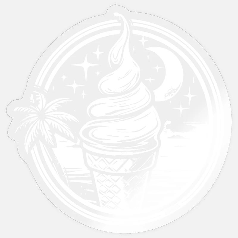 Dessin de crème glacée Sticker taille S (10 x 10 cm)