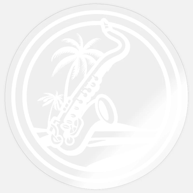 Saxophone Drawing - Sticker size S (10 x 10 cm) - transparent glossy