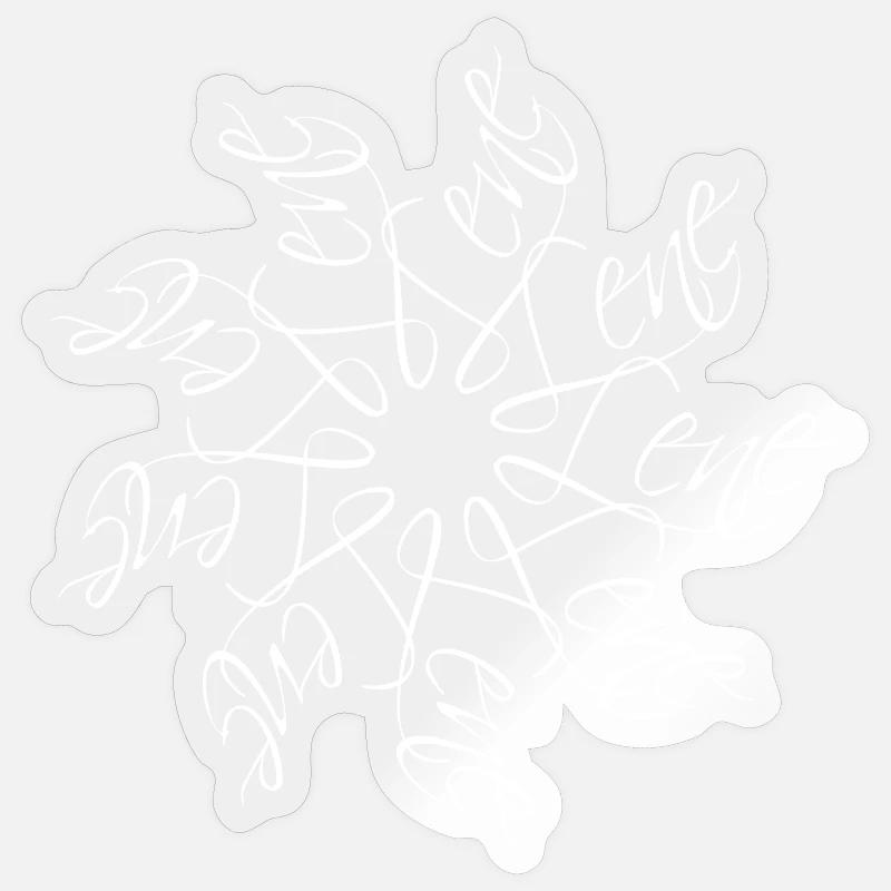 Lene Nom Nom Mandala - Sticker taille S (10 x 10 cm) - brillant transparent