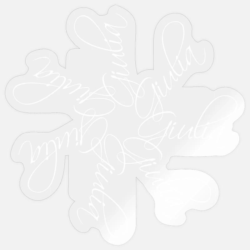 Giulia Nom Mandala - Sticker taille S (10 x 10 cm) - brillant transparent