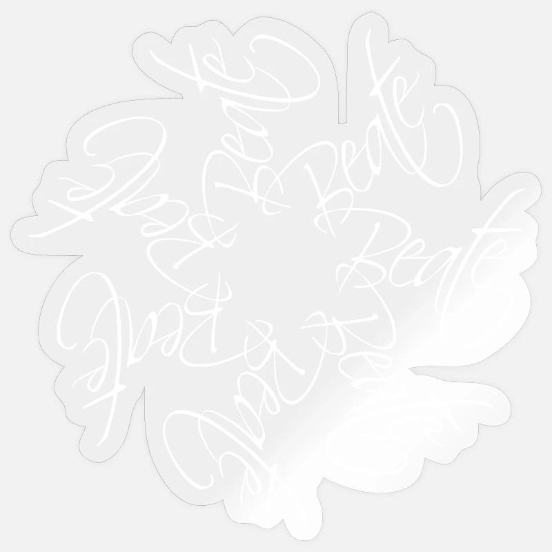 Beate Nom Nom Mandala - Sticker taille S (10 x 10 cm) - brillant transparent
