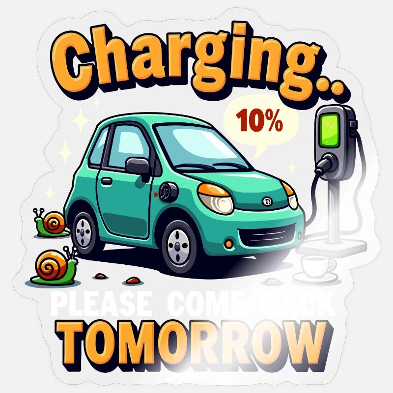 Lustiges E-Auto-Design Sticker Größe S (10 x 10 cm)