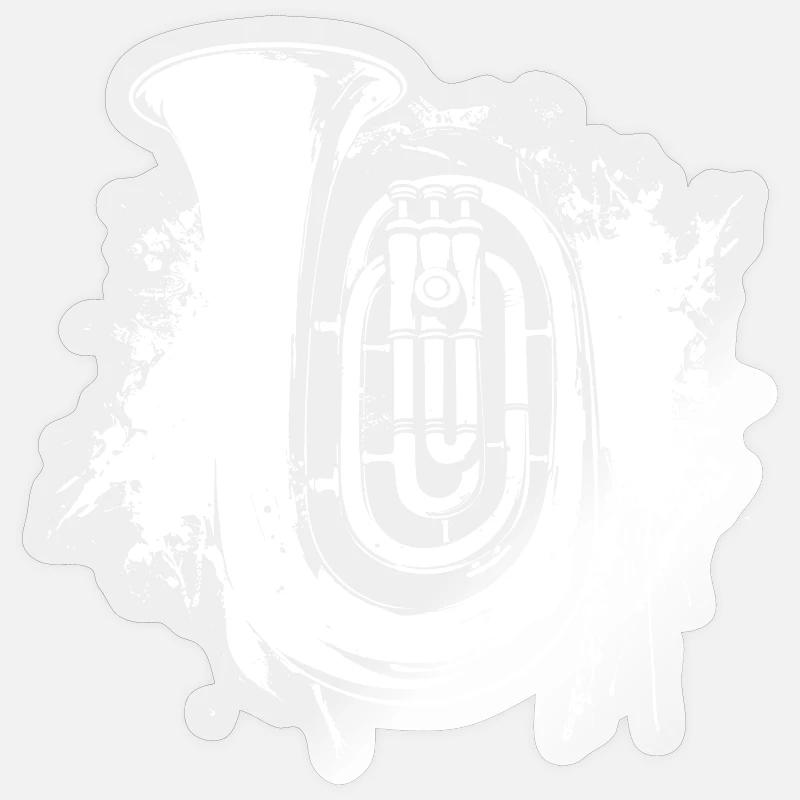 Tuba Graffiti - Sticker size S (10 x 10 cm) - transparent glossy