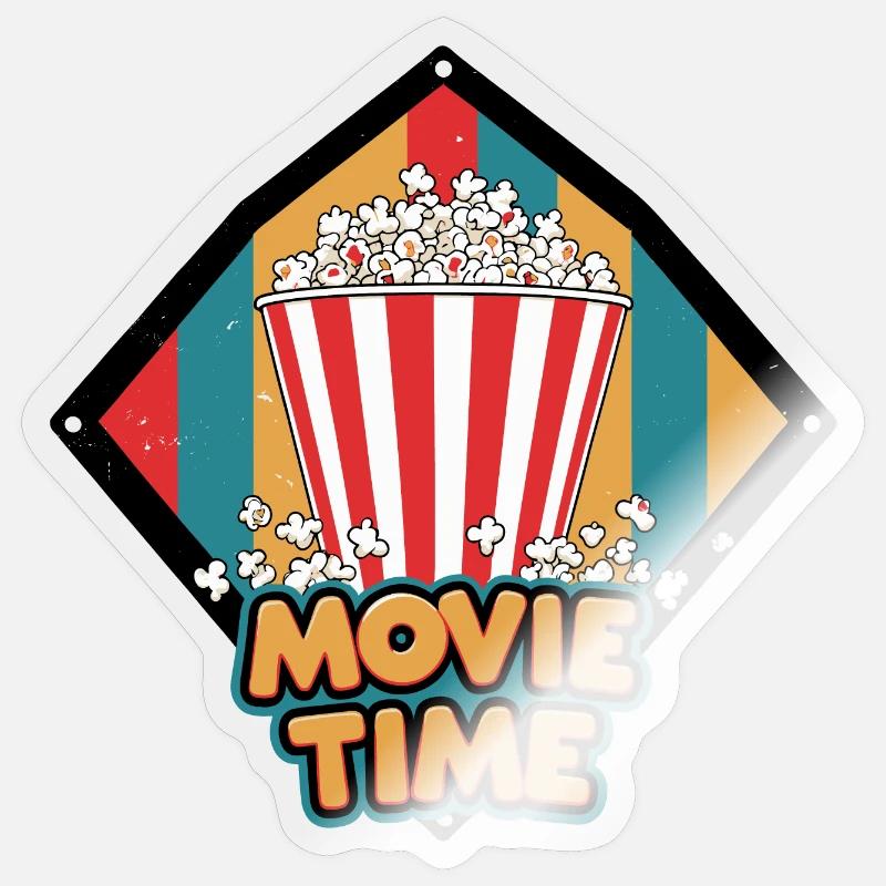 Conception de pop-corn à l’heure du film Sticker taille S (10 x 10 cm)