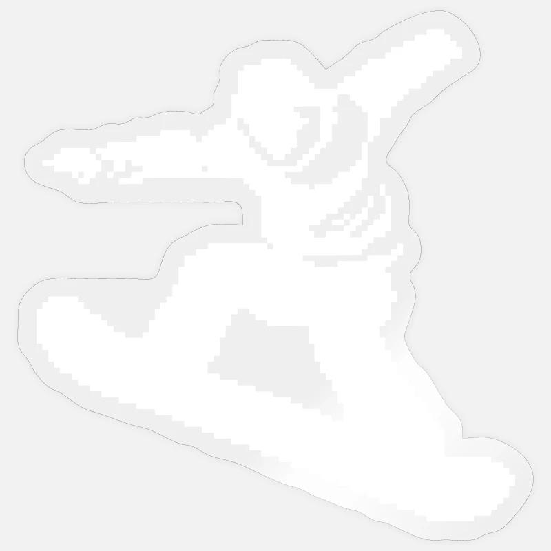 Snowboarder Pixel Grafik - Sticker Größe S (10 x 10 cm) - Transparent glänzend