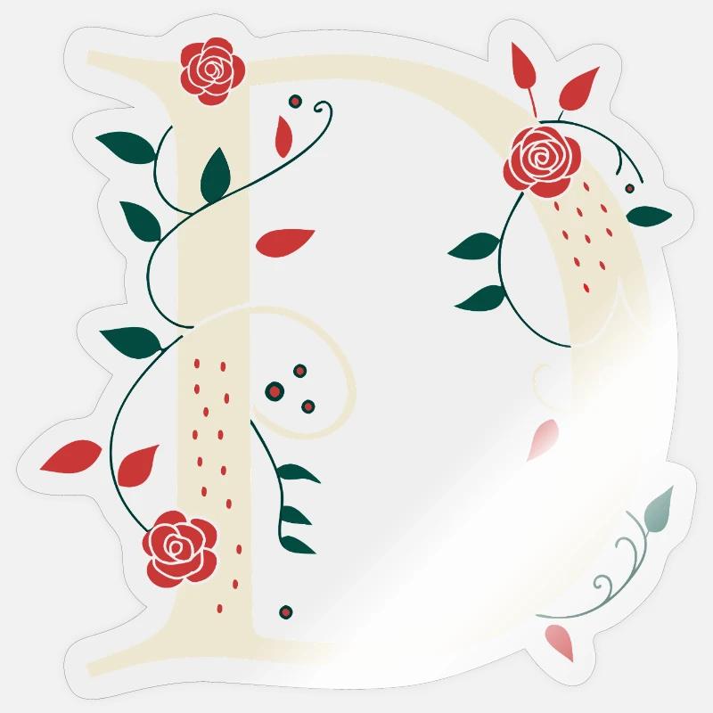 Buchstabe D Monogramm Retro - Sticker Größe S (10 x 10 cm) - Transparent glänzend