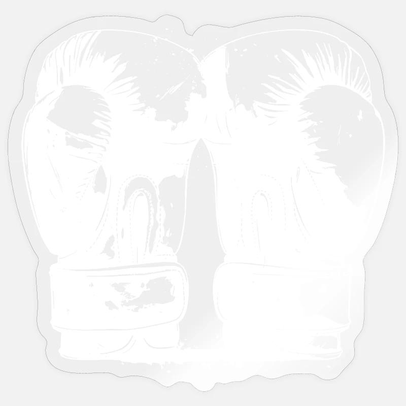 Boxe - Sticker taille S (10 x 10 cm) - brillant transparent