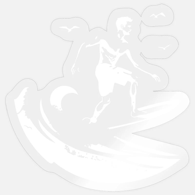 Dessin de surf Sticker taille S (10 x 10 cm)