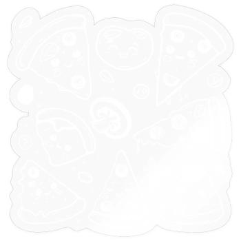 Style de dessin animé de pizza - Sticker taille S (10 x 10 cm) - brillant transparent - Devant