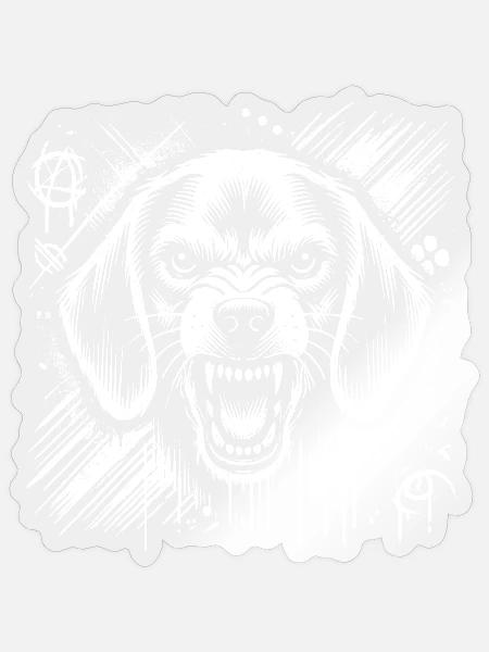 Aggressiver Beagle als im coolen Graffiti Stil - Sticker Größe S (10 x 10 cm) - Transparent glänzend