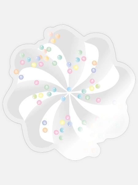 Sahnehaube mit bunten Liebesperlen - Sticker Größe S (10 x 10 cm) - Transparent glänzend