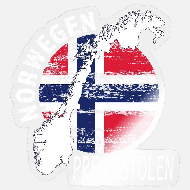 Preikestolen - Sticker taille S (10 x 10 cm) - brillant transparent