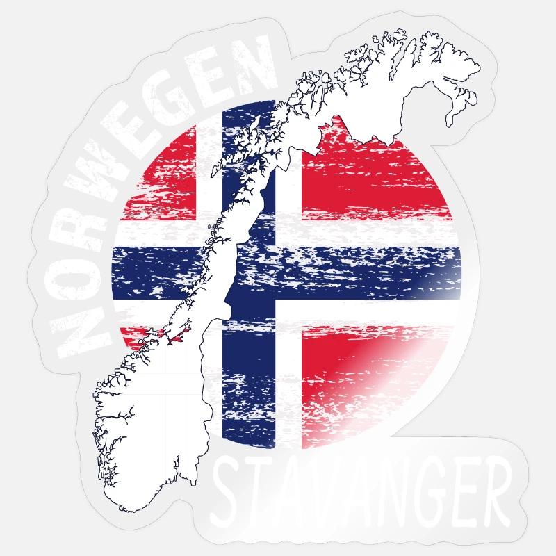 Stavanger - Sticker Größe S (10 x 10 cm) - Transparent glänzend