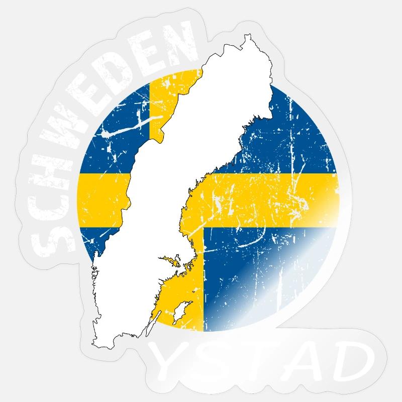 Ystad - Sticker taille S (10 x 10 cm) - brillant transparent