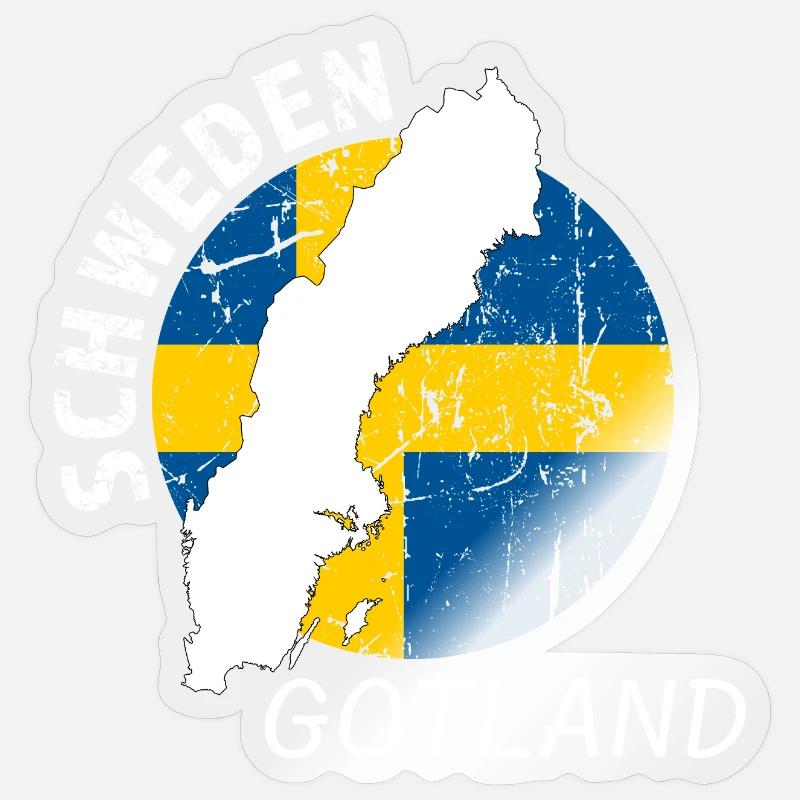 Gotland - Sticker taille S (10 x 10 cm) - brillant transparent