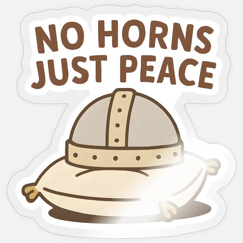 Message de sac paisible sans cornes Sticker taille S (10 x 10 cm)
