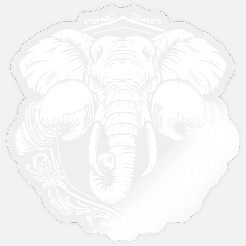 Elefant Boxer - Sticker Größe S (10 x 10 cm) - Transparent glänzend