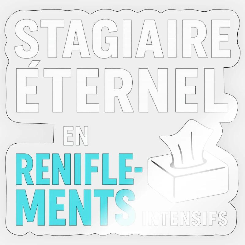 Eternal trainee in intensive sniffing - Sticker size S (10 x 10 cm) - transparent glossy