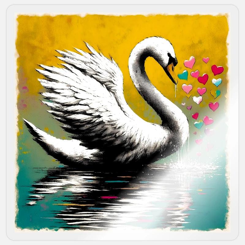 Schwan Sticker Größe S (10 x 10 cm)
