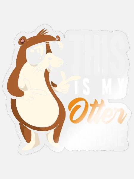 Otter Kostüm Lustiger Seeotter Cartoon - Sticker Größe S (10 x 10 cm) - Transparent glänzend