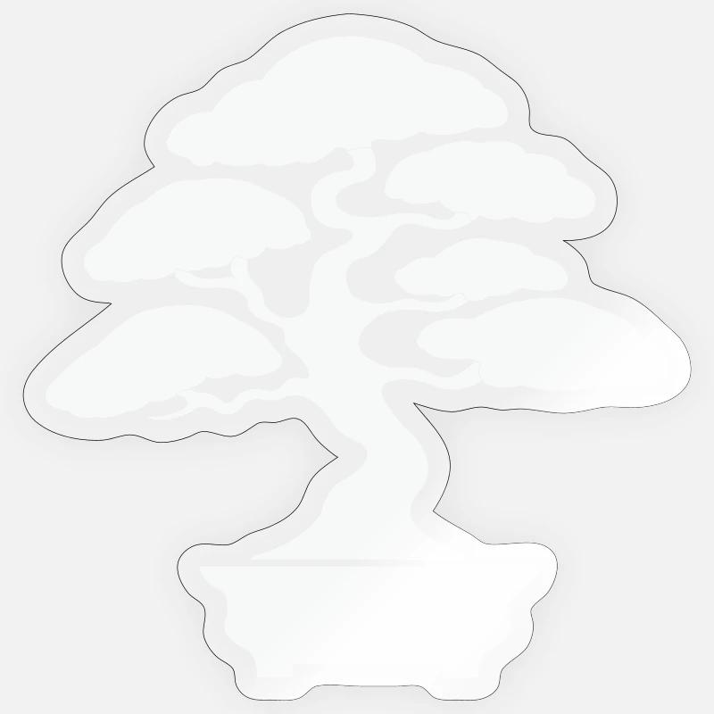 Zen Bonsai Silhouette - Sticker Größe S (10 x 10 cm) - Transparent glänzend