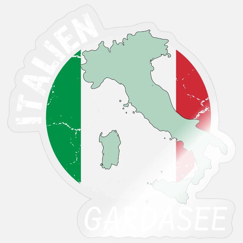 Lac de Garde - Sticker taille S (10 x 10 cm) - brillant transparent