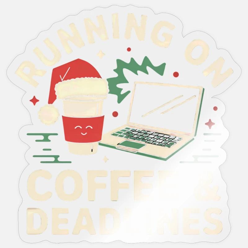 Bureau Noël - Sticker taille S (10 x 10 cm) - brillant transparent