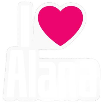 I Love Alana Pink Heart I Love Alana - Sticker size S (10 x 10 cm) - transparent glossy - Front